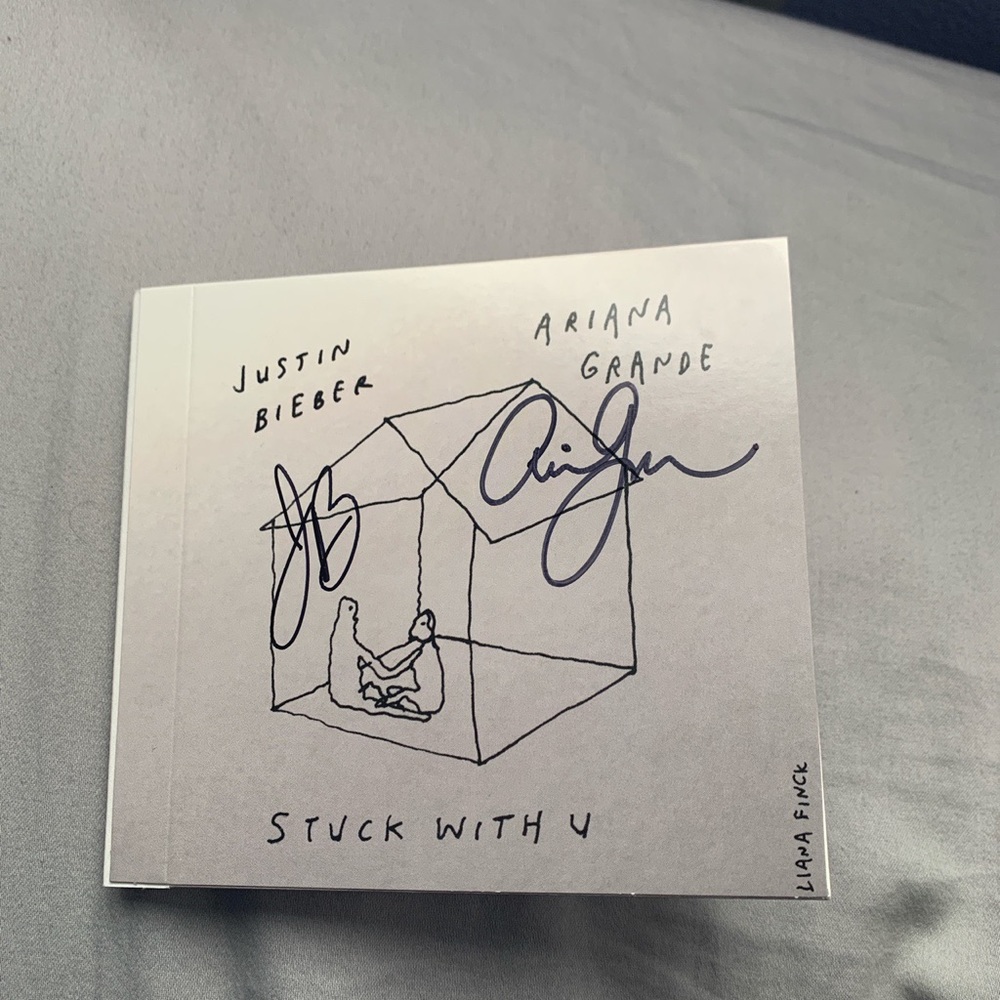 justin bieber and ariana grande signed cd